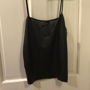 Black Faux Leather Cami